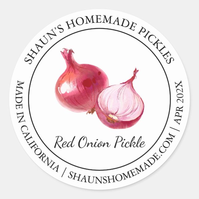 Red Onion Pickle Modern label (Front)