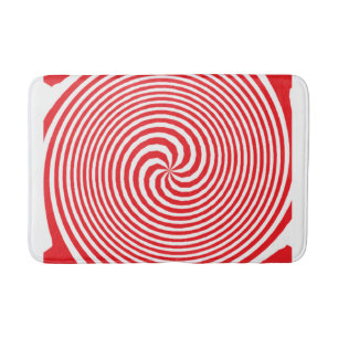 Red Optical Illusion Bath Mat