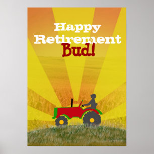 Red or Green Tractor Retirement Poster