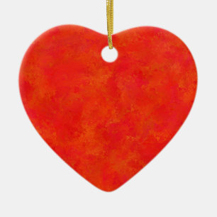 Red Orange Abstract Pattern Ceramic Tree Decoration