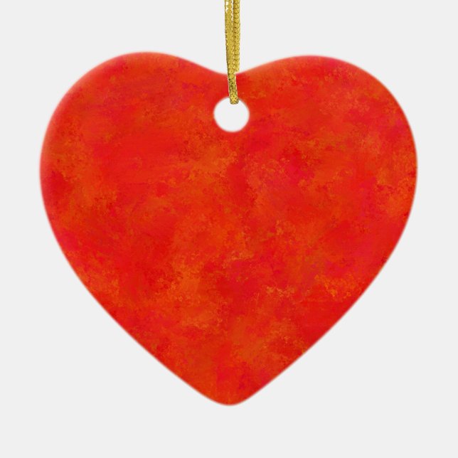 Red Orange Abstract Pattern Ceramic Tree Decoration (Front)
