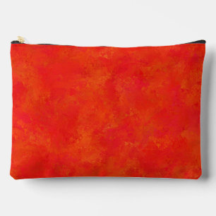 Red Orange Abstract Pattern Large Accessory Pouch