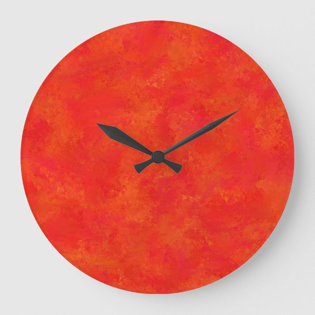 Red Orange Abstract Pattern Large Clock (Front)