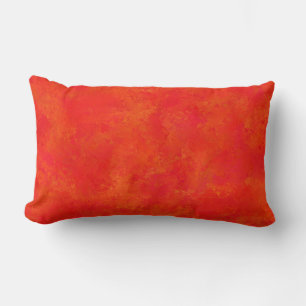 Red Orange Abstract Pattern Lumbar Cushion