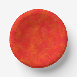 Red Orange Abstract Pattern Paper Plate