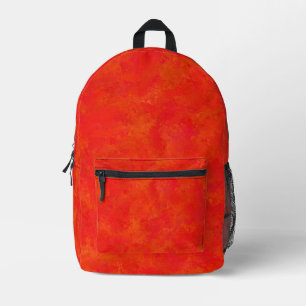Red Orange Abstract Pattern Printed Backpack