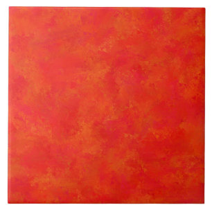 Red Orange Abstract Pattern Tile