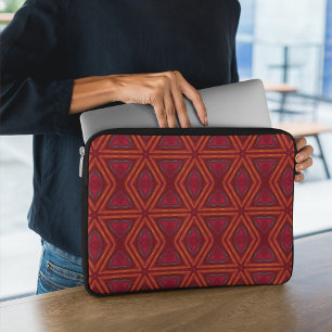 Red Orange Abstract Star Diamond Electronics Bag