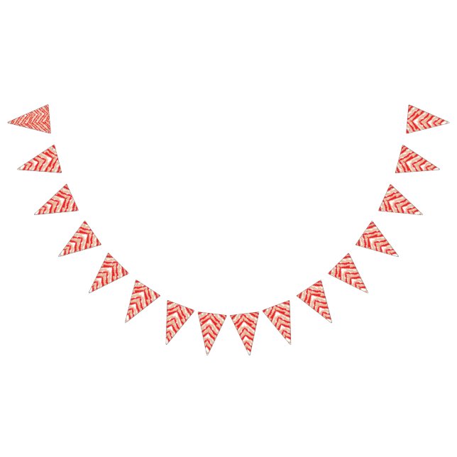 Red, orange, and pink textured patterns and motifs bunting  (All)