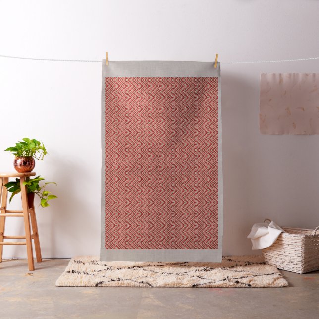 Red, orange, and pink textured patterns and motifs fabric (In Situ)