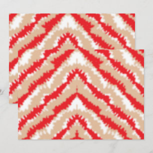 Red, orange, and pink textured patterns and motifs invitation