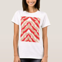 Red, orange, and pink textured patterns and motifs