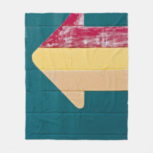Red, orange, and yellow arrow signage fleece blanket