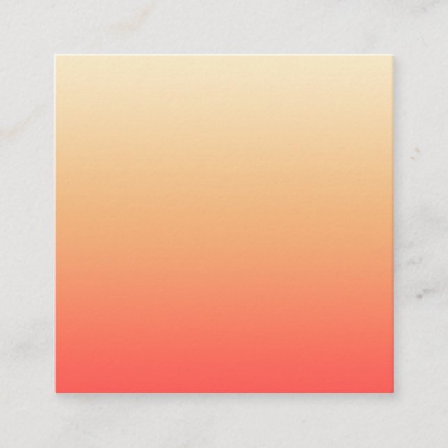 Red orange and yellow gradient square business card (Front)