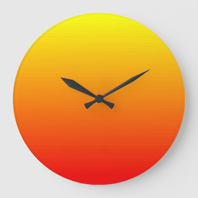Red, Orange and Yellow Watercolor Gradient Large Clock (Front)