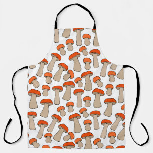 Red Orange Aspen Mushrooms Pattern Apron