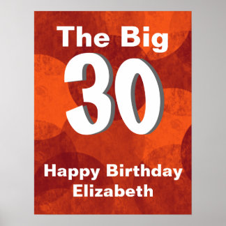 Red Orange Birthday Poster