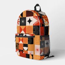 Red Orange Black Geometric Bag