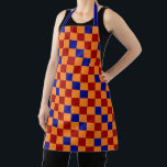 Red Orange Blue Checkered Pattern Design  Apron<br><div class="desc">Red Orange And Blue Checkered 3 colours Check Pattern Design</div>