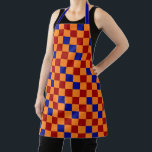 Red Orange Blue Checkered Pattern Design  Apron<br><div class="desc">Red Orange And Blue Checkered 3 colours Check Pattern Design</div>