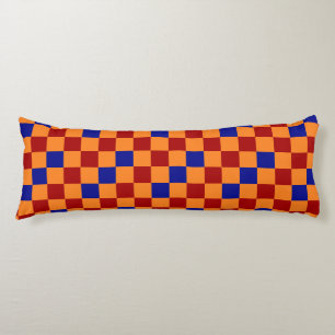 Red Orange Blue Chequered Pattern Design Body Cushion