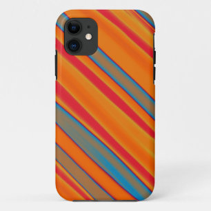 Red, Orange, Blue Stripes Seamless Graphic Art iPhone 11 Case
