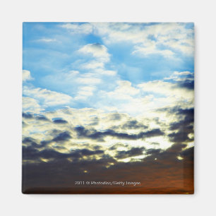 Red Orange Blue Sunset with Clouds Magnet
