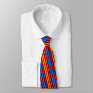 Red Orange Blue Vertical Stripes Design Tie