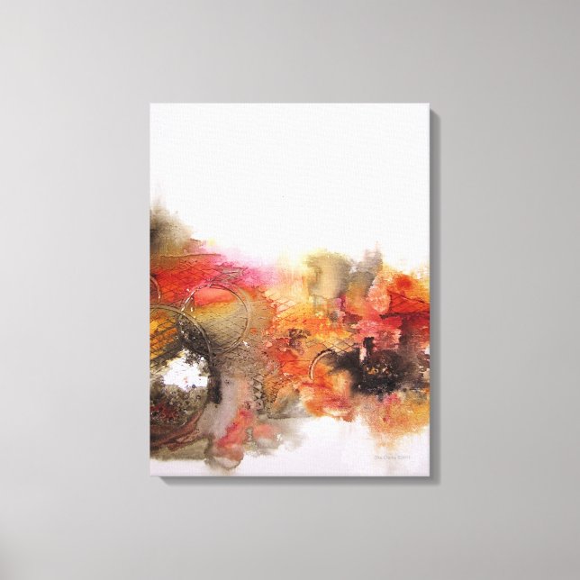 Red Orange Brown Abstract Art Canvas (Front)
