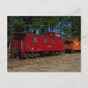 Red & Orange Caboose Postcard