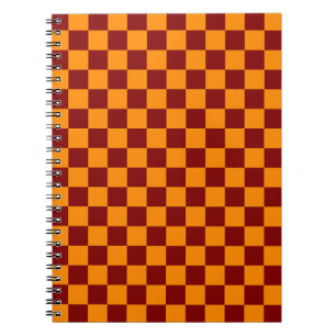 Red + Orange Check Checkered Checkerboard Pattern Notebook