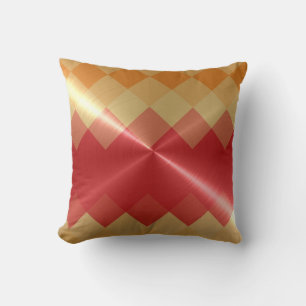 Red Orange Chevron Pattern Cushion