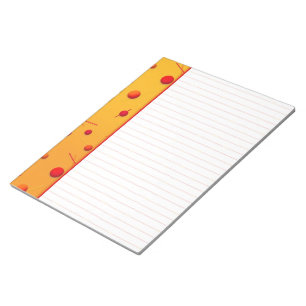 Red Orange Dots and Lines Fun Yello Border Notepad