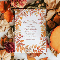 Red Orange Fall Leaves Fall in Love Bridal Shower