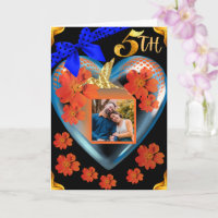 Red Orange Floral Gold Hummingbird Son Anniversary