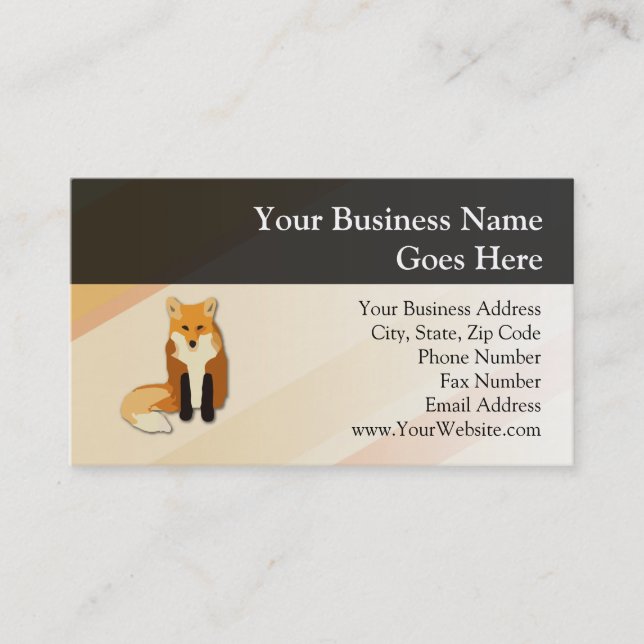 Red Orange Fox Business Card (Front)