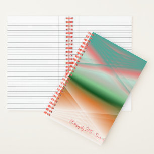Red Orange & Green Abstract Art Notebook