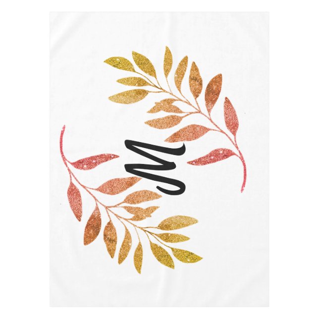 red orange green sparkle glitter add our name mono tablecloth (Front)