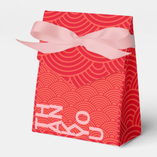 Red Orange Japanese Wave Wedding Favour Box
