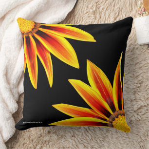 Red Orange Kiss Golden Flame Gazanias Cushion