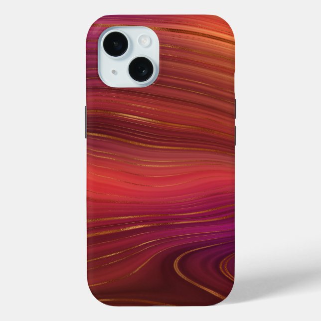 Red & Orange Marble iPhone & Samsung Phone Cases (Back)