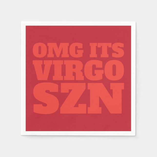 Red Orange OMG It's Virgo SZN Cool Napkin (Front)