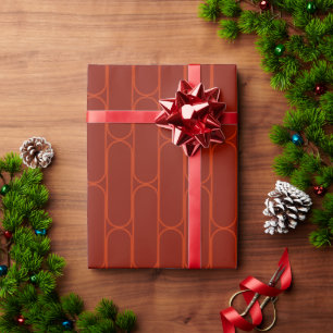 Red Orange Oval Pattern Wrapping Paper