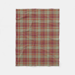 Red Orange Plaid Sand Fleece Blanket