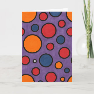 Red & Orange Polka-Dot Greeting Card