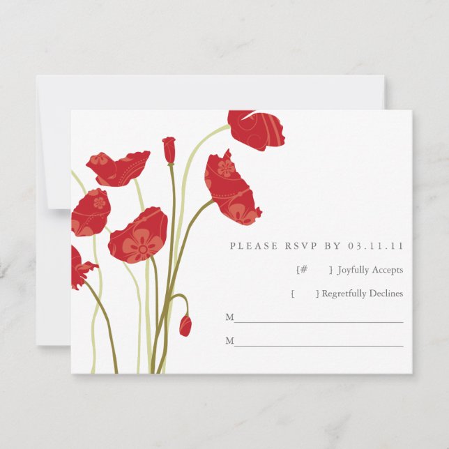 Red-Orange Poppies RSVP (Front)