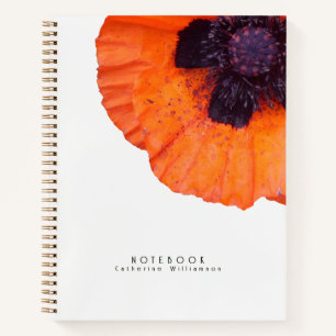 Red Orange Poppy Personalised Notebook