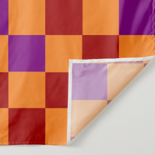 Red Orange Purple Checkered Pattern Design Fabric