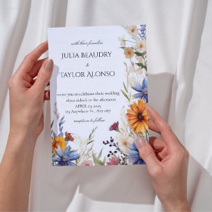 Red & Orange Rose Wedding Invite