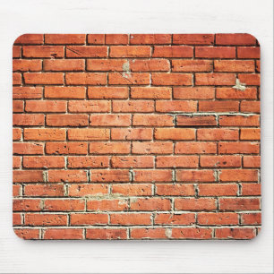 Red Orange Small Brick Wall Mouse Pad
